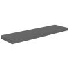 Floating Wall Shelves 2 pcs High Gloss Gray 35.4"x9.3"x1.5" MDF