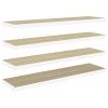 Floating Wall Shelves 4 pcs Oak and White 35.4"x9.3"x1.5" MDF