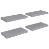 Floating Wall Shelves 4 pcs Gray 19.7"x9.1"x1.5" MDF