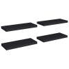 Floating Wall Shelves 4 pcs Black 23.6"x9.3"x1.5" MDF