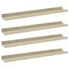 Wall Shelves 4 pcs White and Sonoma Oak 23.6"x3.5"x1.2"