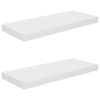 Floating Wall Shelves 2 pcs High Gloss White 23.6"x9.3"x1.5" MDF