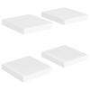 Floating Wall Shelves 4 pcs White 9.1"x9.3"x1.5" MDF