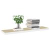 Floating Wall Shelves 2 pcs Oak and White 35.4"x9.3"x1.5" MDF
