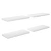 Floating Wall Shelves 4 pcs High Gloss White 23.6"x9.3"x1.5" MDF