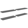 Floating Wall Shelves 4 pcs High Gloss Gray 35.4"x9.3"x1.5" MDF