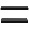 Floating Wall Shelves 2 pcs Black 15.7"x7.9"x1.5"