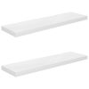 Floating Wall Shelves 2 pcs High Gloss White 35.4"x9.3"x1.5" MDF