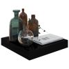 Floating Wall Shelf High Gloss Black 9.1"x9.3"x1.5" MDF