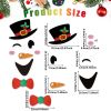 Christmas Door Stickers Self-Adhesive Snowman Santa Claus Felt Decals for Holiday Xmas Party DIY Door Window Refrigerator Decorations