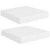 Floating Wall Shelves 2 pcs White 9.1"x9.3"x1.5" MDF